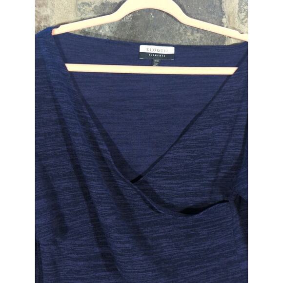 Eloquii Elements Top Woman's 18/20 Blue Surplus Knit Sweater Office Career - Picture 2 of 11